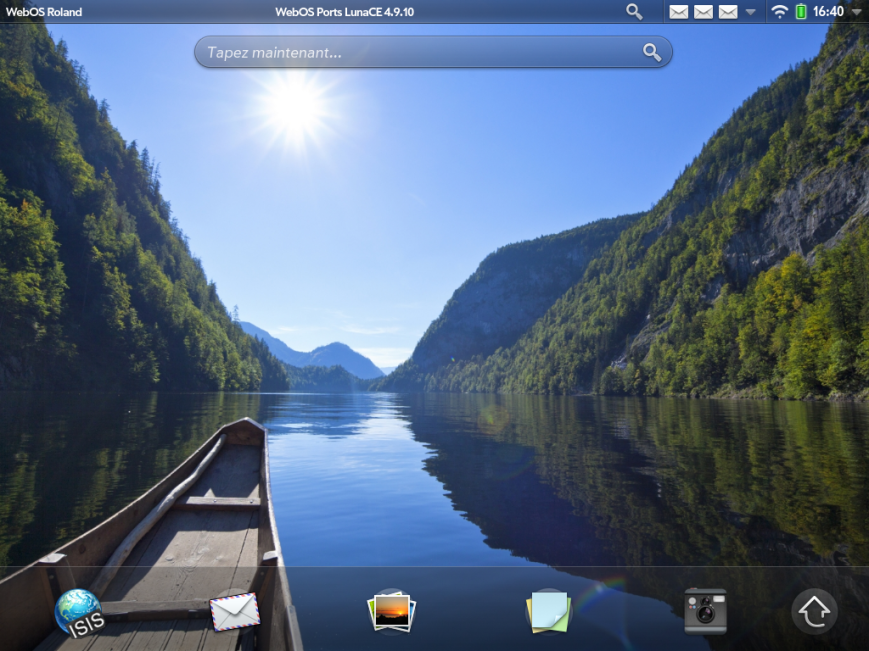HP TouchPad avec LunaCE 4.9.10